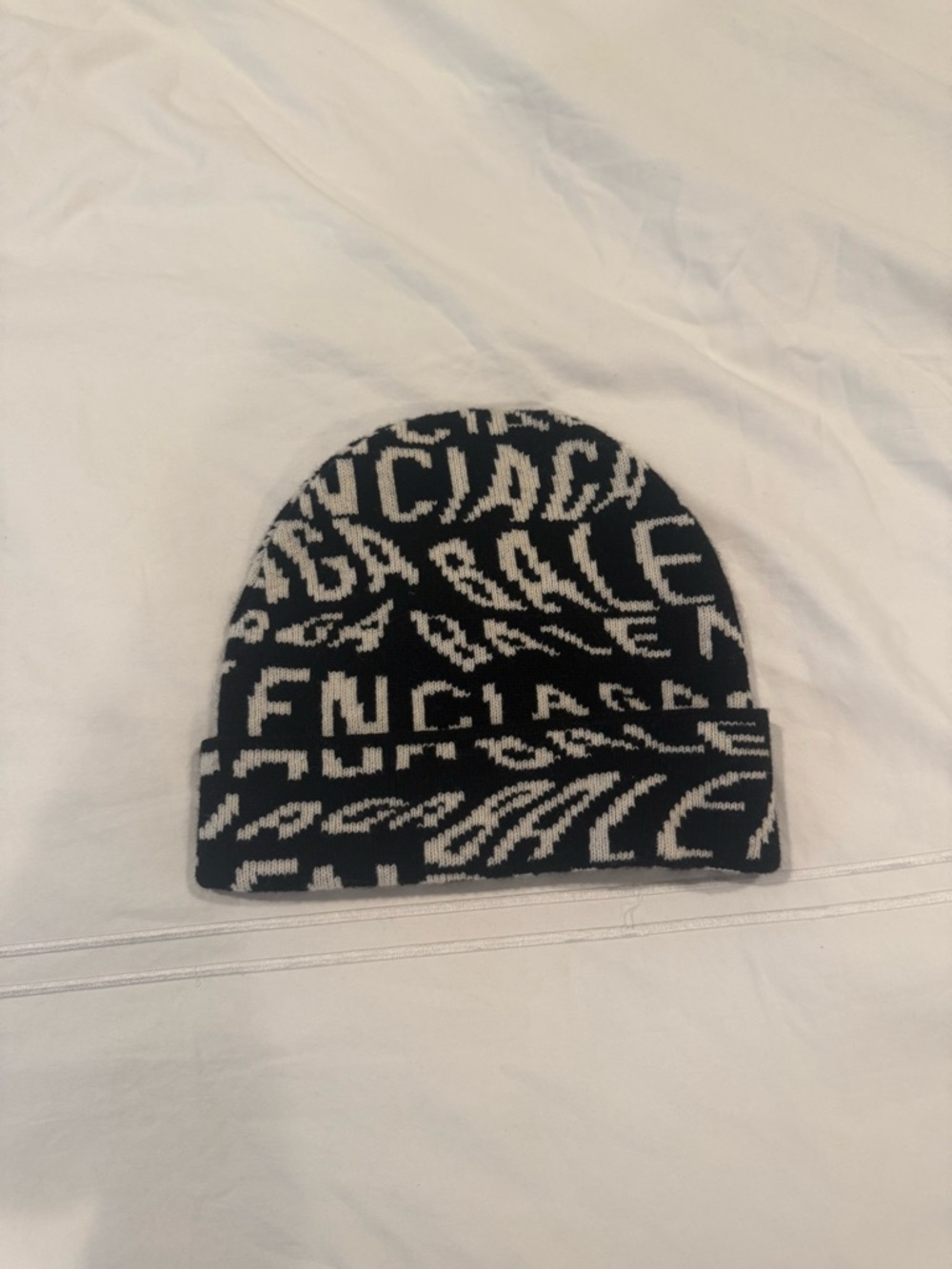 Black & White balenciaga all over  Logo Knit Beanie